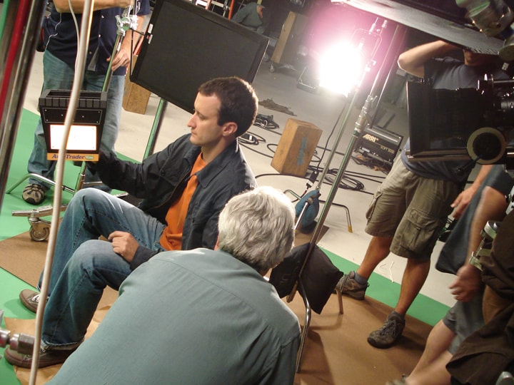 Dan Mengini on green screen commercial set
