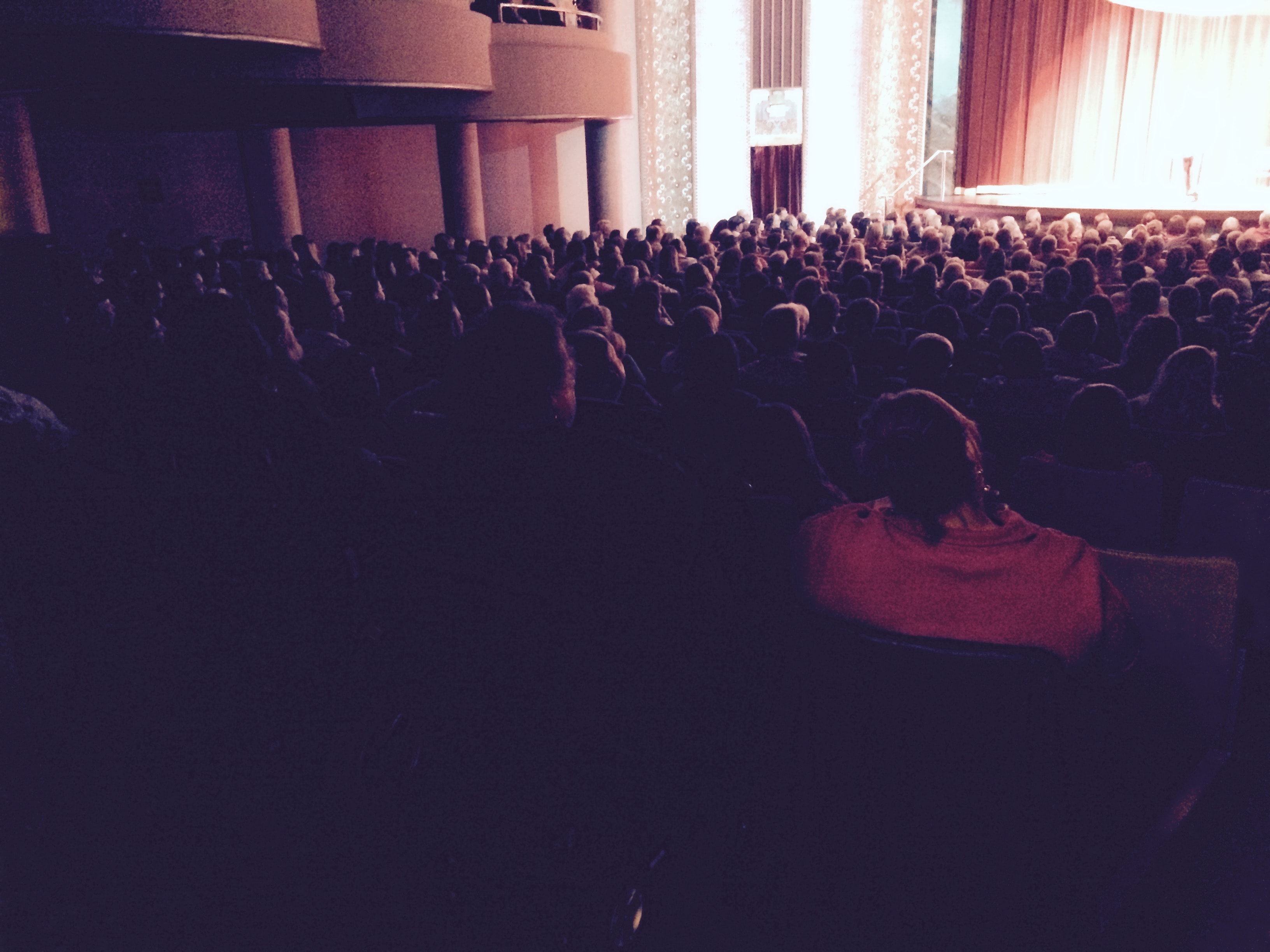 Packed auditorium crowd at a Dan Mengini show
