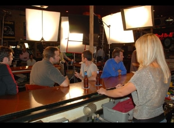 Dan Mengini on set for NASCAR Huckabee shoot