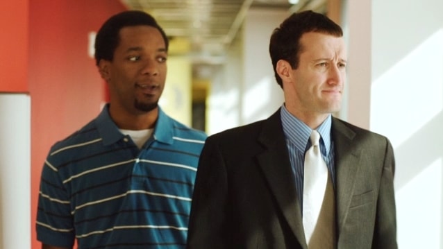 Dan Mengini in NBA commercial — walking hallway scene