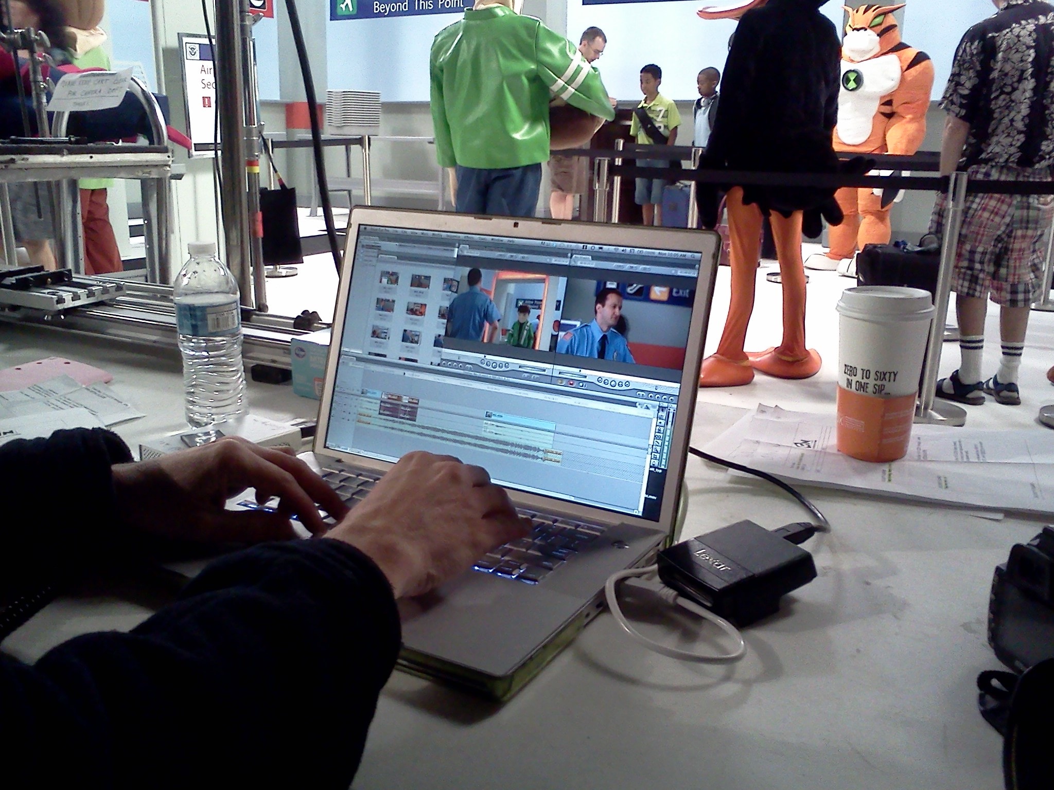 On-set video editing during a commercial shoot